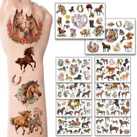 Sonstiges Tatuaggi a tema cavalli, 10 fogli, regali per bambine dai 5 ai 12 anni, piccoli omaggi per feste di compleanno, riempimenti per calendari dell'Avvento 2026, regali per San Nicola