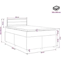 vidaXL Letto a molle con materasso e testiera blu 120 x 200 cm in tessuto
