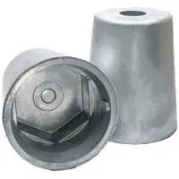 PLASTIMO Anodo esagonale in zinco per radici, 50 mm, argento Argento, taglia unica