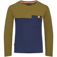 TROLLKIDS Kid's Bergen Longsleeve Maglia a manica lunga Bambini (92, olivia/blu)