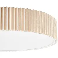 LINDBY Plafoniera Zoey, Ø 52 cm, beige, lino