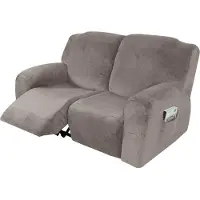 Merkloos Custodia elasticizzata in velluto per poltrona relax, color beige
