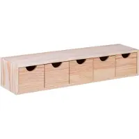 Merkloos Comodino compatto con 5 cassetti, realizzato in legno di pino