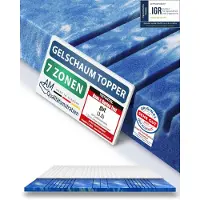 AM Qualitätsmatratzen | Topper deluxe in schiuma gel a 7 zone | 140x200 cm | 8 cm di altezza | topper per materasso | 140/200 | topper in gel | 7 zone