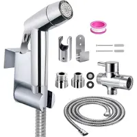 Merkloos Set per bidet con doccetta, realizzato in materiale ABS, con attacco G1/2" e raccordo G3/8", adatto per il bagno