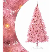 vidaXL Albero di Natale artificiale preilluminato Rosa 210 cm PVC