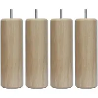 Merkloos Supporti cilindrici in legno, 7 x 7 x 20 cm, confezione da 4, per reti a doghe