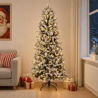 Syfax Albero di Natale Artificiale con Rami Pieghevoli 210 cm 300 LED