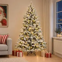 Syfax Albero di Natale Artificiale con Rami Pieghevoli 180 cm 300 LED