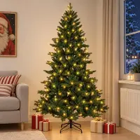 Syfax Albero di Natale Artificiale con Rami Pieghevoli 150 cm 150 LED