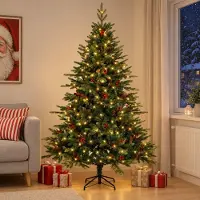 Syfax Albero di Natale Artificiale con Rami Pieghevoli 150 cm 150 LED