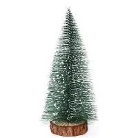 Merkloos Albero di Natale artificiale, confezione da 5 pezzi - Mini albero di Natale, altezza 15 cm - Decorazione da tavolo - Abete - Decorazione natalizia - Materiali: PVC e legno