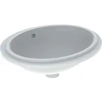 Geberit VariForm lavabo à encastrer ovale, 420x330mm, sans trou pour robinetterie, avec trop-plein, 500.749.01.2, 500.749.01.2