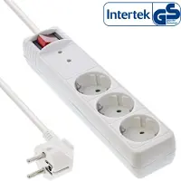 Divers 16431Q Presa a nastro, contatto di terra a 3 vie, con protezione da sovratensione, con interruttore, 1,5 m, bianco