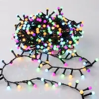 Spetebo Catena luminosa a LED da 10 metri, adatta per interni ed esterni, con 500 mini sfere colorate, dotata di timer e alimentata a batteria, con 8 diverse funzioni di illuminazione