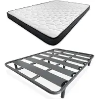 Dripio Letto matrimoniale con materasso a due facce + rete a doghe, dimensioni 135x190 cm
