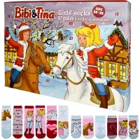 Dripio Calendario dell'Avvento con 12 paia di calzini, taglia 30-35, per bambine