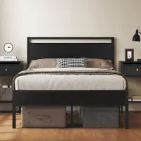 Dripio Letto 120x200 cm, struttura in metallo con rete a doghe, colore nero, capacità di carico: 590 kg