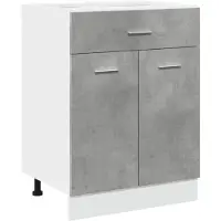 vidaXL Base a cassetti Lyon grigio cemento 60x46x81,5 cm Materiale a base di legno