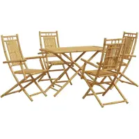 vidaXL Set da pranzo da giardino in bambù da 5 pezzi