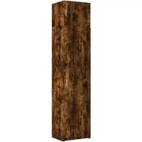 vidaXL Armadio alto stretto in rovere fumé 50x42,5x225 cm Materiale in legno