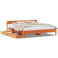 vidaXL Letto in legno massiccio senza materasso cera marrone 200x200 legno di pino