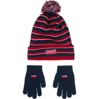 Levi's Unisex Lan Batwing Stripe Beanie Set Dress Blues Taglia: OS | Accessori Outlet | kids | Blu