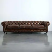 AEA Edle Luxus Chesterfield Couch Polster Sofa Ledersofa 4 Sitzer XXL Big Couchen