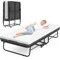 Dripio Letto pieghevole 80x190 cm con materasso in memory foam, struttura in metallo, capacità di carico fino a 210 kg