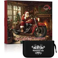 Dripio Calendario dell'Avvento da 24 pezzi, rosso, set di utensili per meccanici