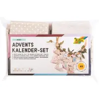 Dripio Set di calendario dell'Avvento, composto da 24 sacchetti in tessuto, dimensioni approssimative: 10 x 13 cm, colore naturale