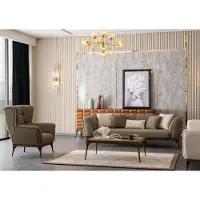 AEA Couchgarnitur Wohnzimmer Set Sofa 3 Sitzer Sessel Couchtisch Couch Grün