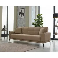 AEA Beige Couch Dreisitzer Polstersofa Design 3 Sitzer Stoffsofa Sofa