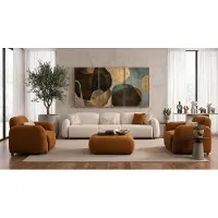 AEA Wohnzimmer Set 3 Sitzer Sofa Zwei Sessel Modern Beige Edel