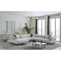 AEA Luxuriöses Modernes Weißes Wohnzimmer Set Polster Ecksofa Couchtische