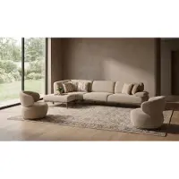 AEA Sofa Set Ecksofa Sessel Modern Beige Edel Luxus Wohnzimmer