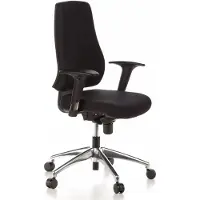 Hjh OFFICE Sedia da ufficio / sedia girevole Pro-Tec 200 tessuto nero alluminio lucido