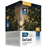 Colorway Catena LED / per interni / 50 LED / lunghezza 5 m / bianco caldo/ 8 funzioni/ alimentazione USB