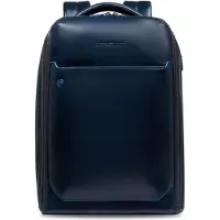 Piquadro Blue Square Zaino da giorno Vera Pelle 42 cm Vano porta PC blu