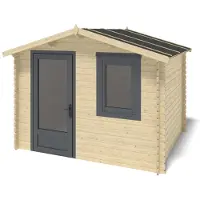 ALTANKA Casetta da giardino in legno - 7.5m2 - 3x2.5m - 28mm - colore: naturale