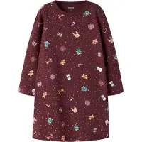 Name It Mini Camicia da notte 'NMFVismas' giallo / verde scuro / rosso vino / rosso carminio