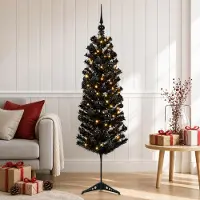 Syfax Albero di Natale Artificiale Slim con Palline 120 cm 150 LED