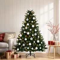 Syfax Albero di Natale artificiale con palline 120 cm 150 LED