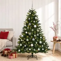 Syfax Albero di Natale artificiale con palline 150 cm 150 LED