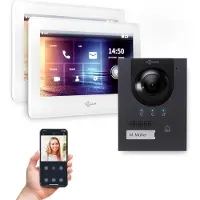 Goliath Videocitofono PRO IP | App | Antracite | Per abitazioni unifamiliari | 2 schermi da 7 pollici | Da incasso | 180°
