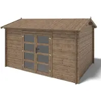 ALTANKA Casetta da giardino in legno - 12m2 - 4x3m - impregnata - 28mm - colore: marrone