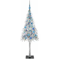 vidaXL Albero di Natale bianco, 150 cm, in polietilene e acciaio