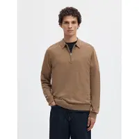 Selected Polo A Maniche Lunghe Uomini Marrone S