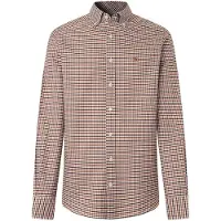 Hackett per uomo. HM3010856 Camicia Oxford Gingham arancione (M), Casual, Cotone, Manica lunga