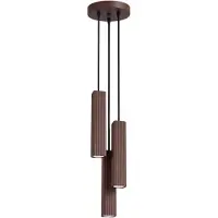 Sollux Lampada a sospensione RAYO 3P marrone 3xGU10 10W alluminio 108x20x20cm